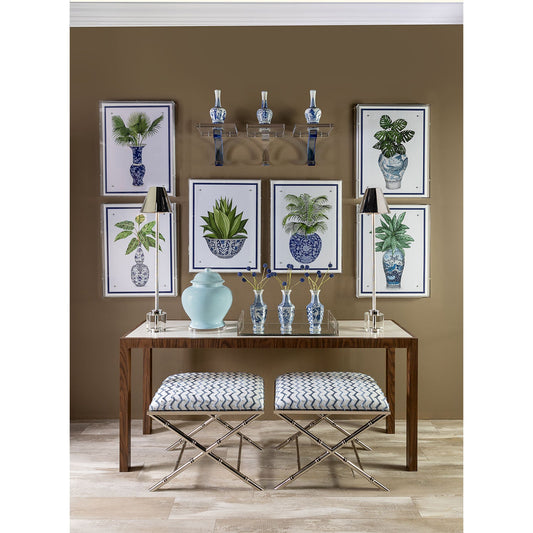 Garden of Blue Hex Vases Set/3