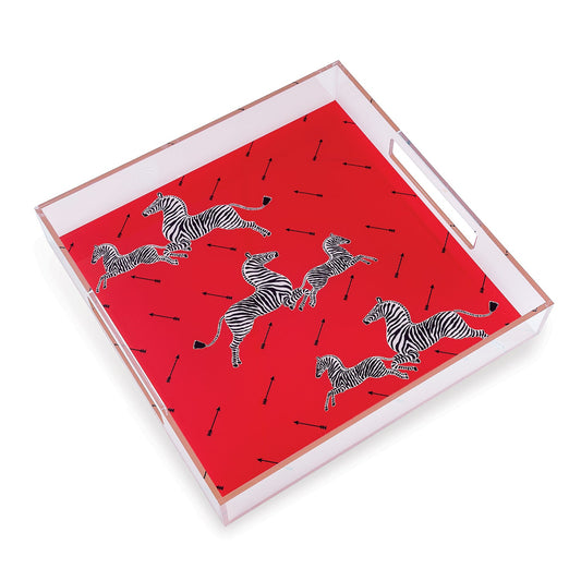 Zebra Red Lucite Tray
