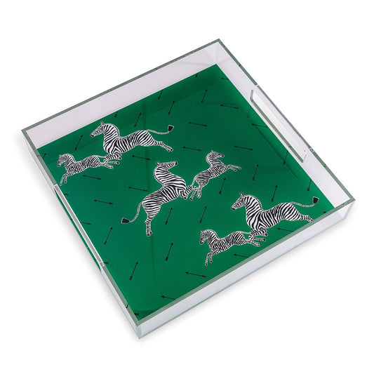 Zebra Green Lucite Tray