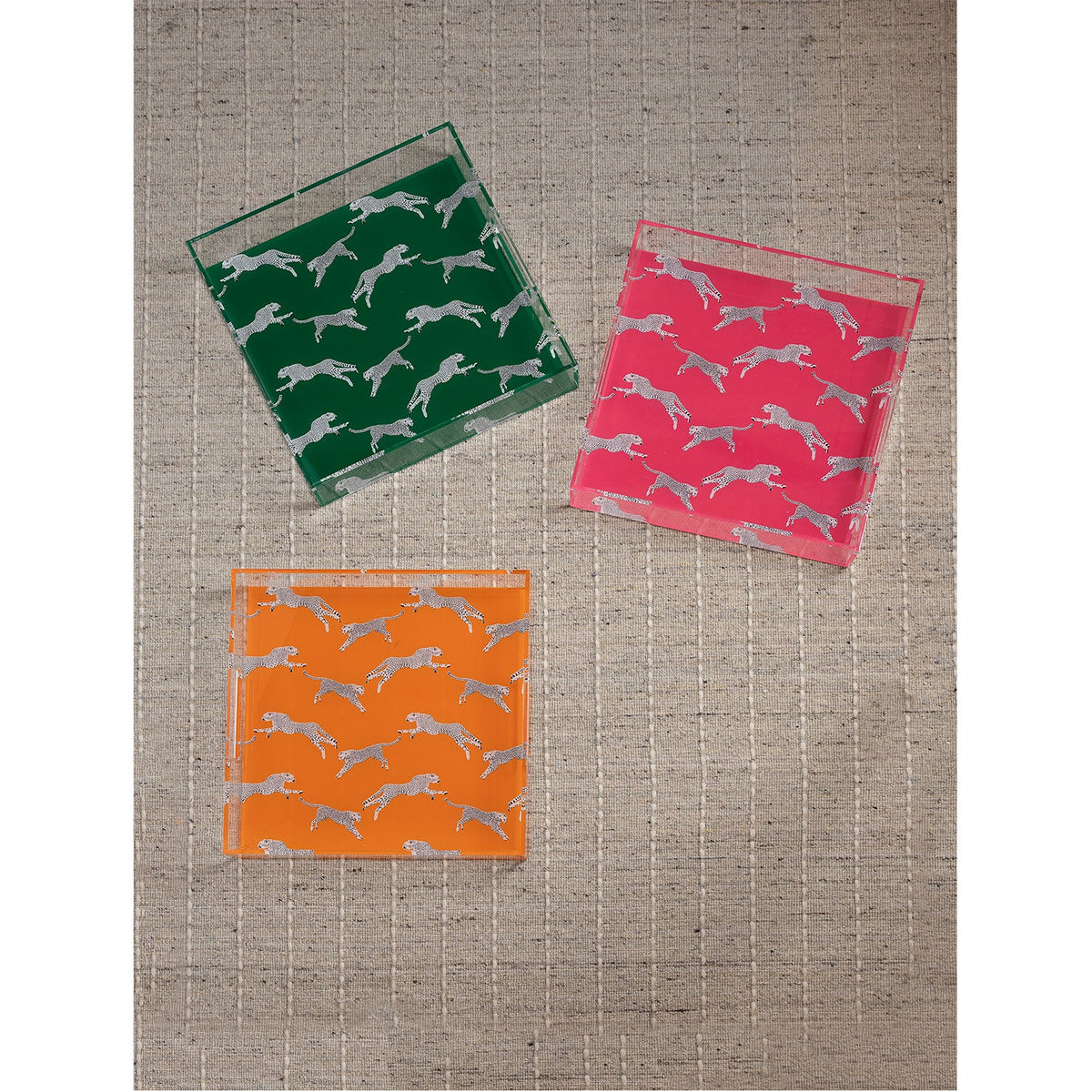 Leaping Cheetah Orange Acrylic Tray