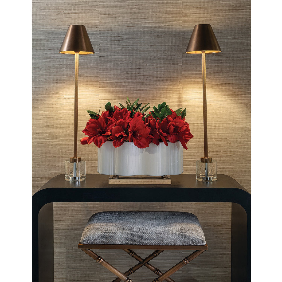 Parliament Crystal/Brass Buffet Lamp (set/2)