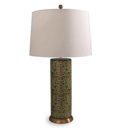 Richmond Damask Green Lamp