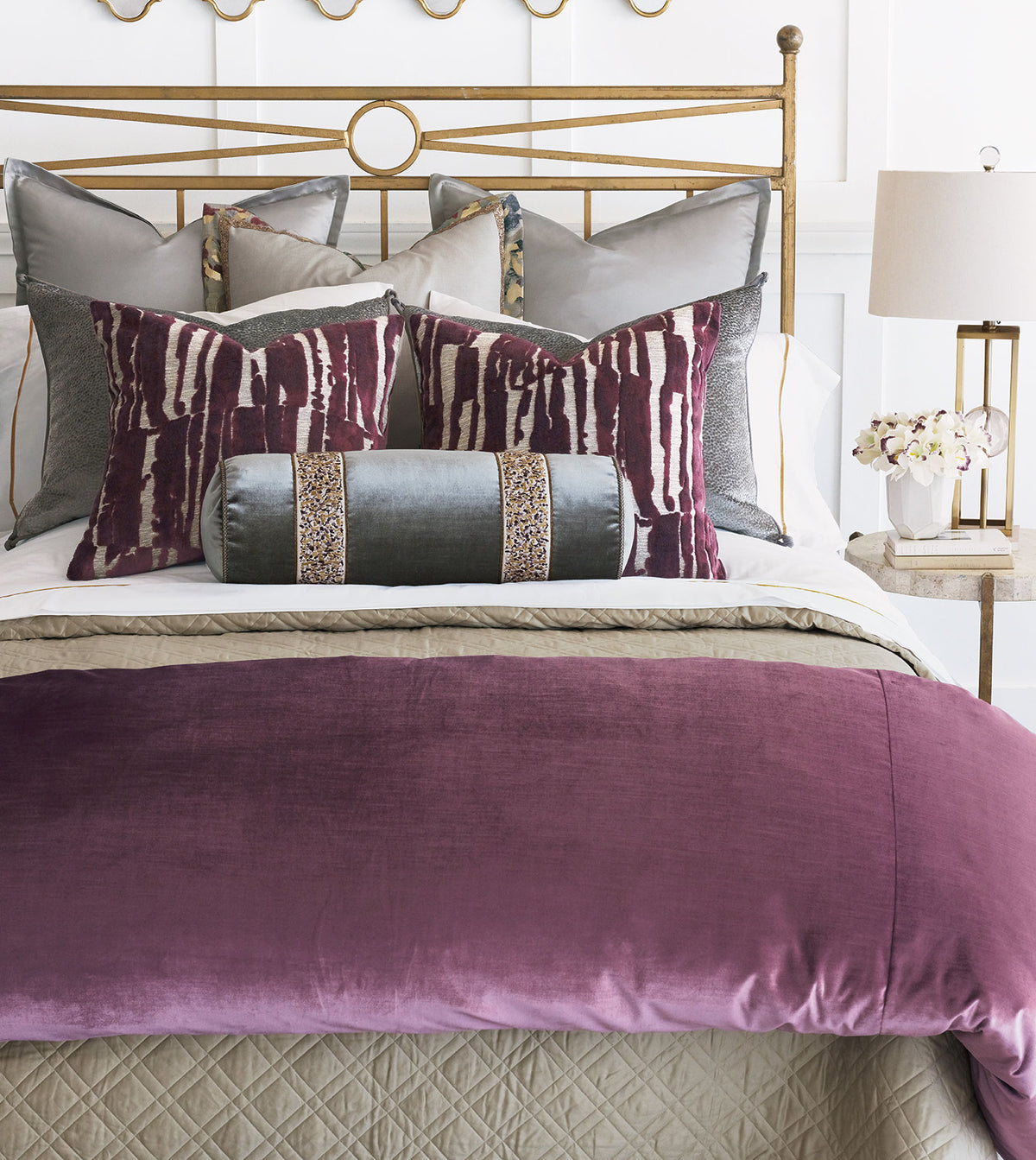 Indochine Embroidered Trim Bolster