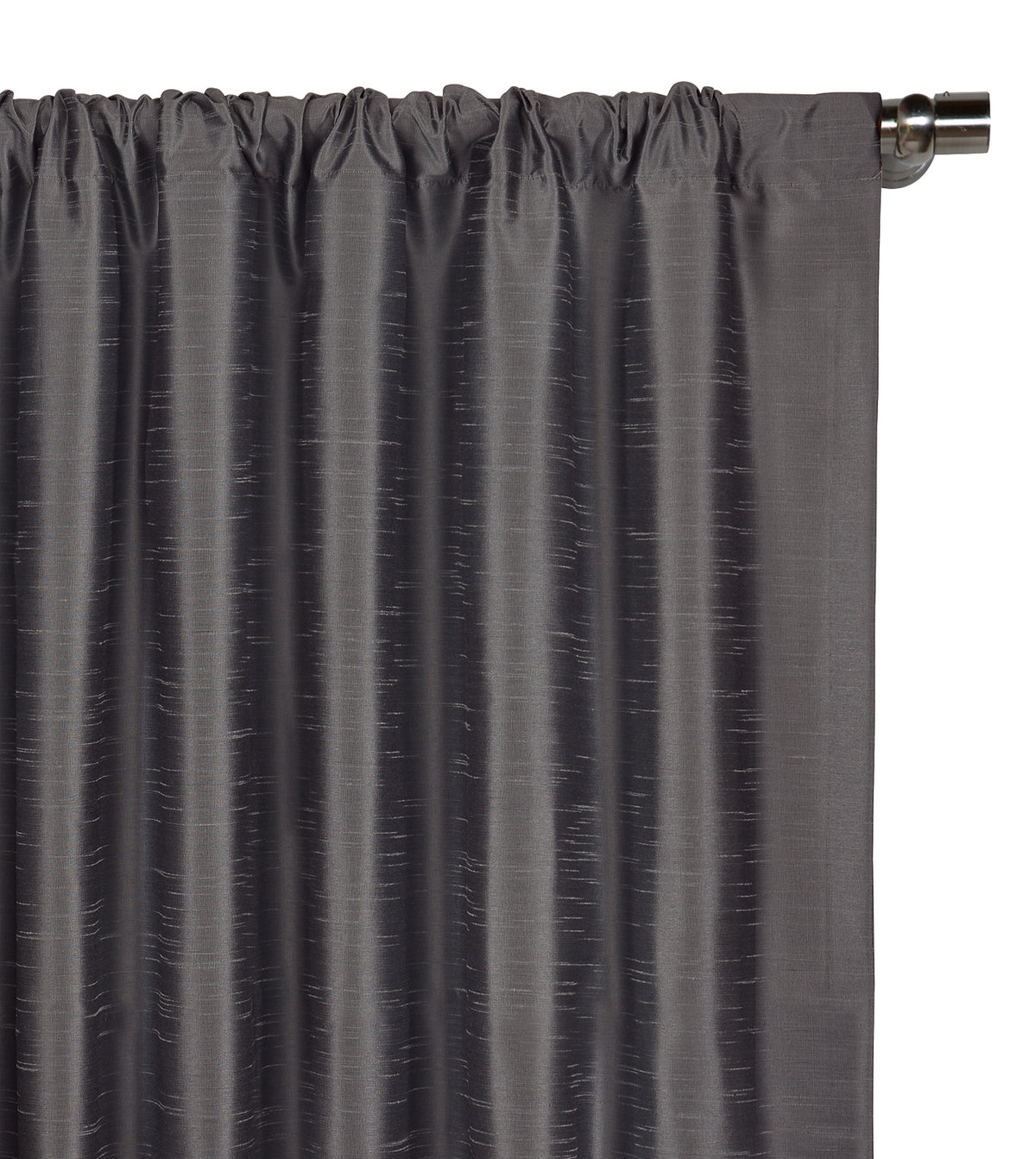 Edris Rod Pocket Curtain Panel in Charcoal