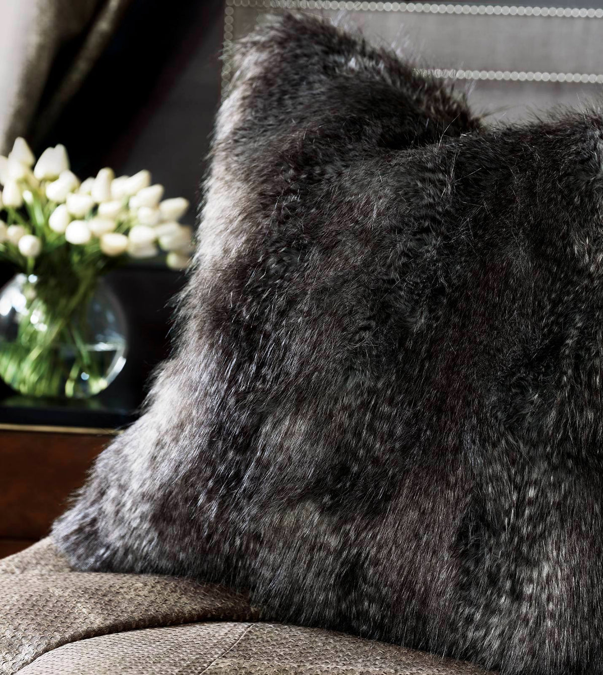 Indochine Faux Fur Euro Sham