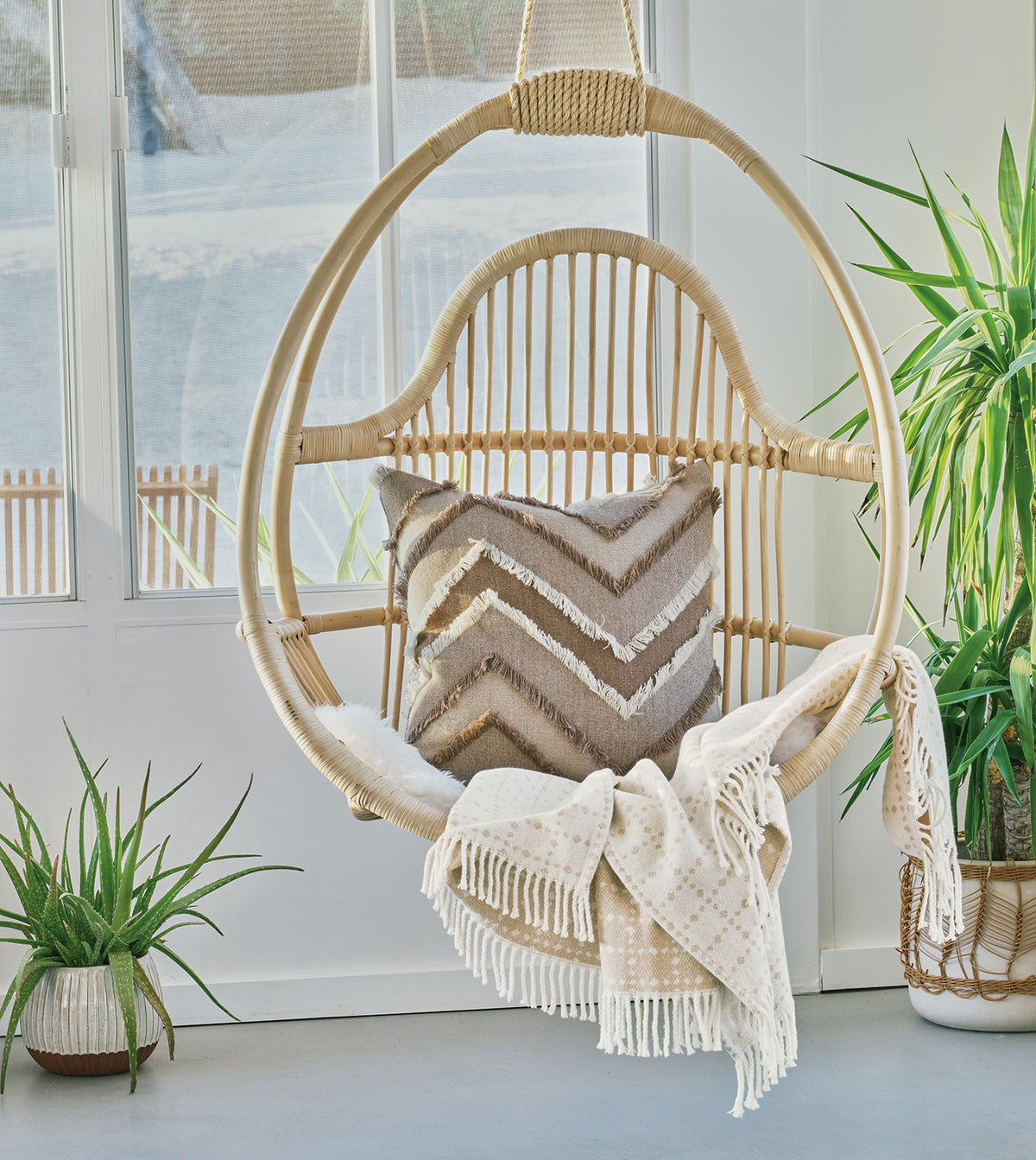 Jacinto Chevron Decorative Pillow in Sand