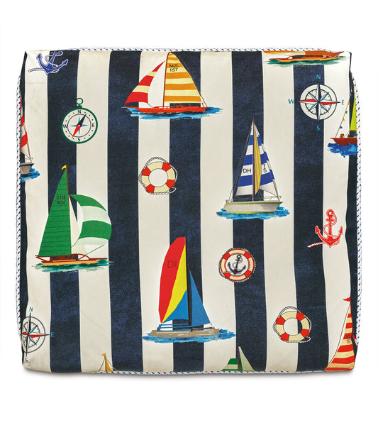 SARDINIA NAUTICAL DECORATIVE PILLOW IN NAVY