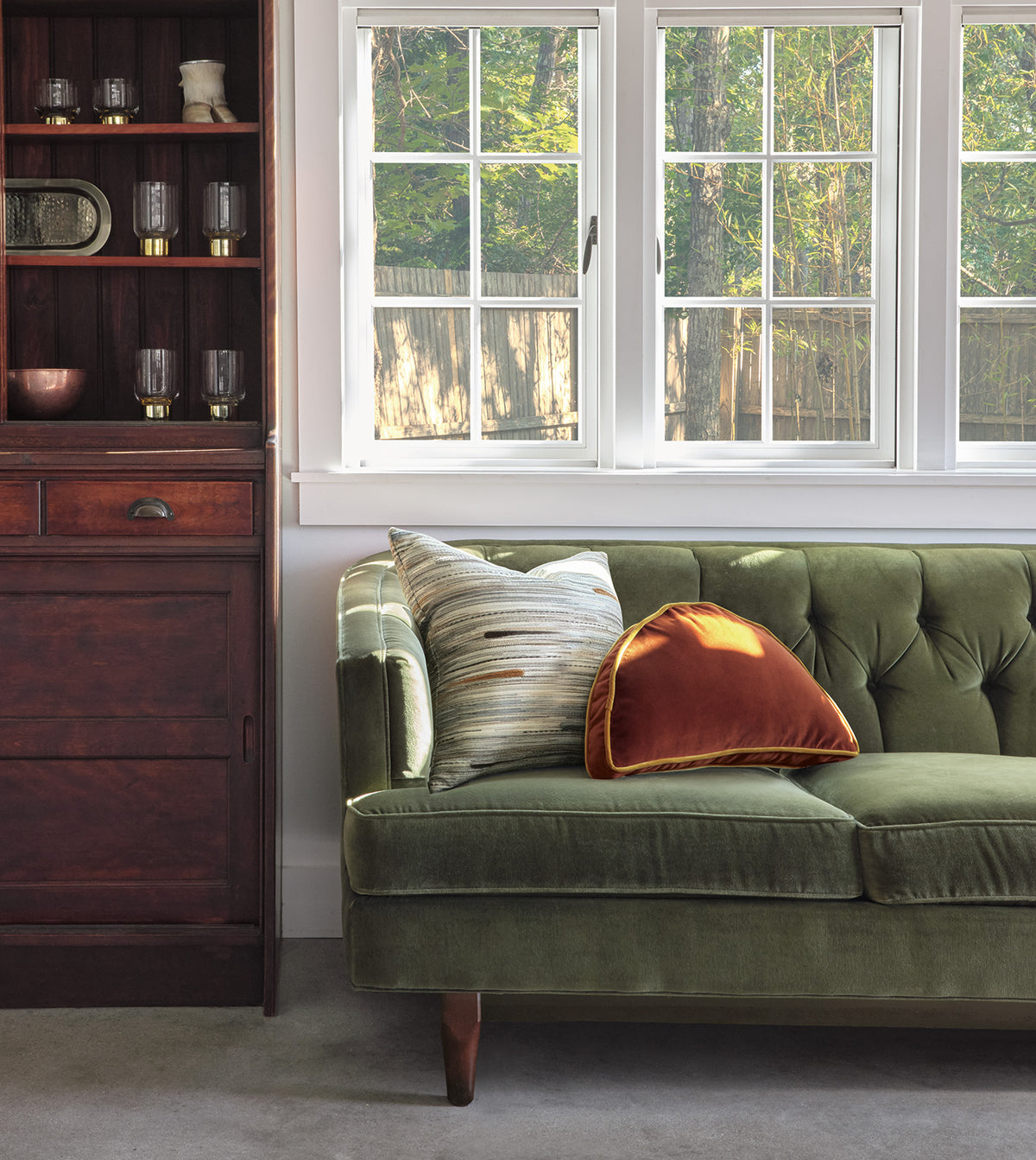 Uma Demilune Decorative Pillow in Orange