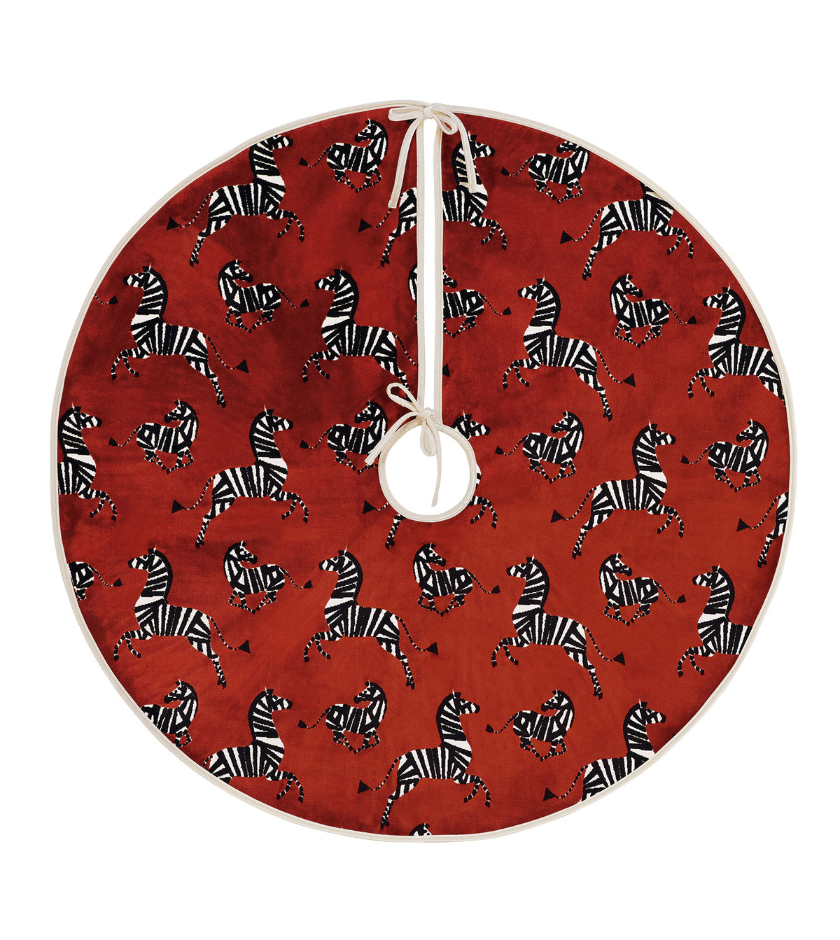 Tenenbaum Zebra Tree Skirt in Cherry