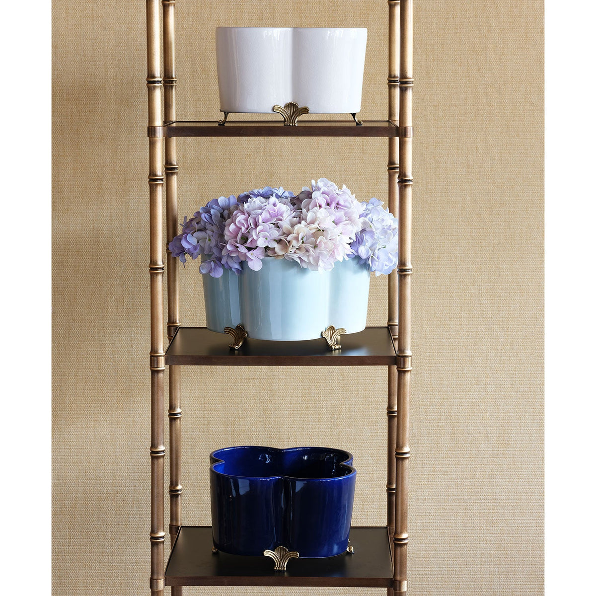 Cream Quatrefoil Planter