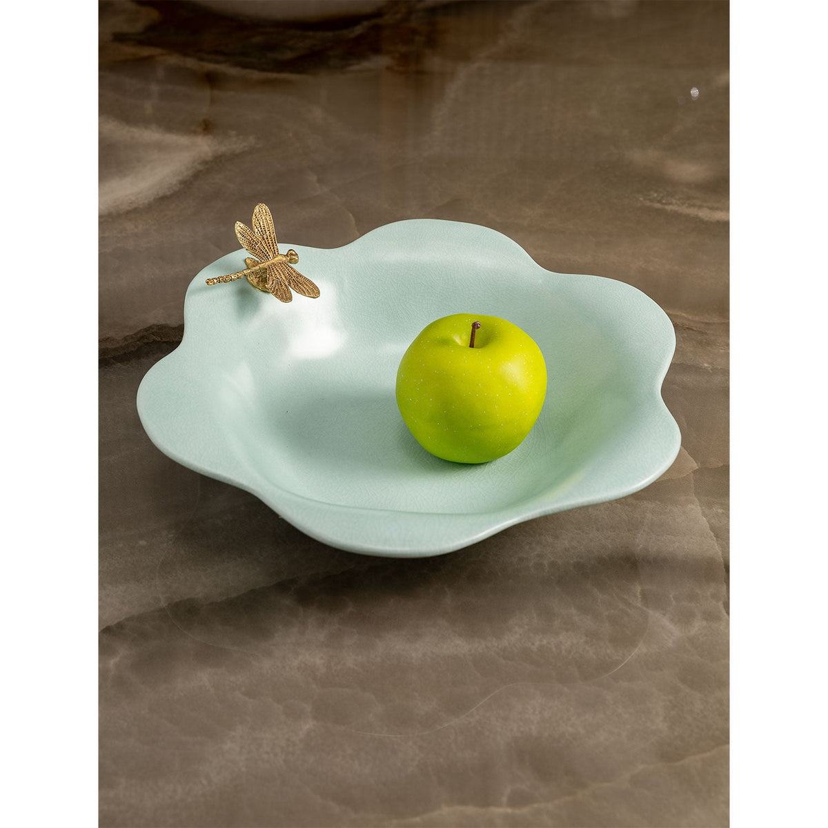 Dragonfly Celadon Blue Bowl
