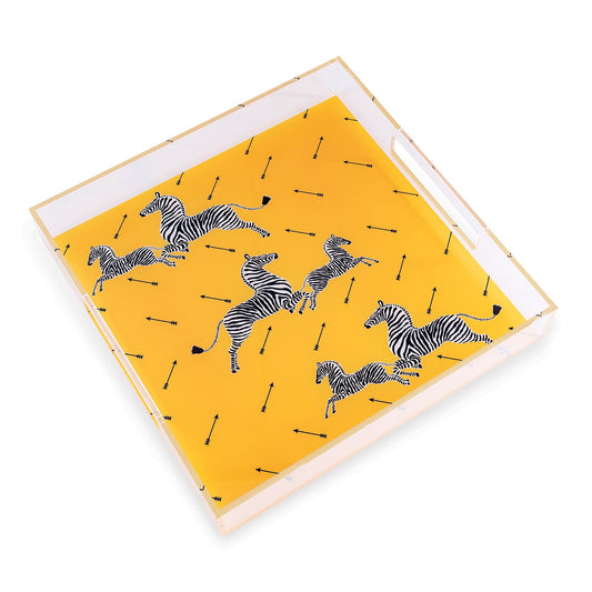 Zebra Yellow Lucite Tray