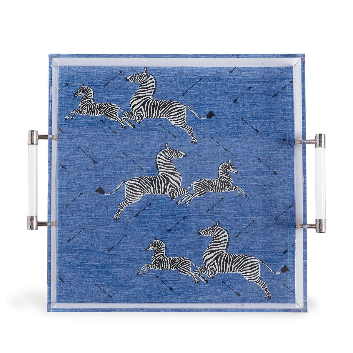 Zebra Blue Lucite Tray