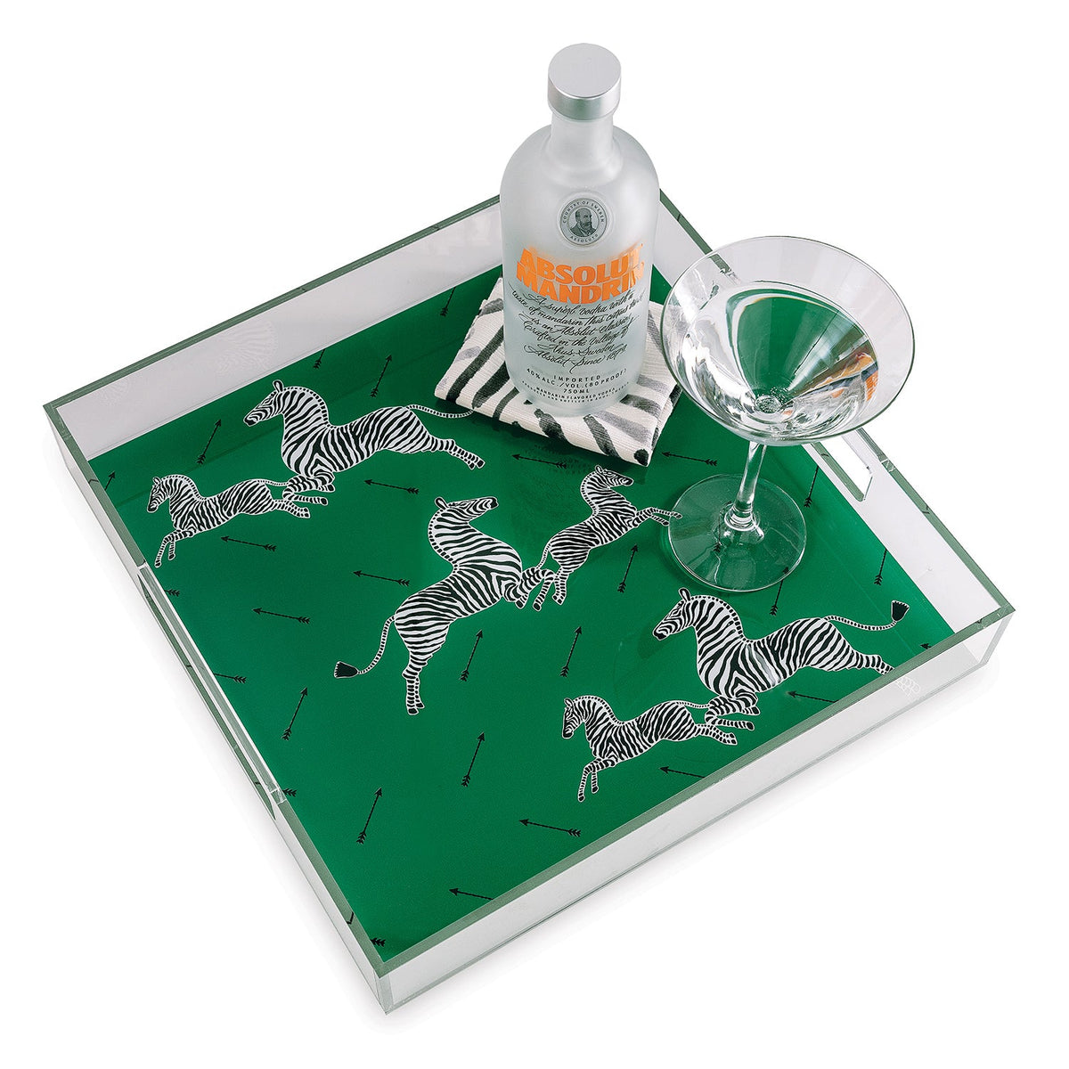 Zebra Green Lucite Tray
