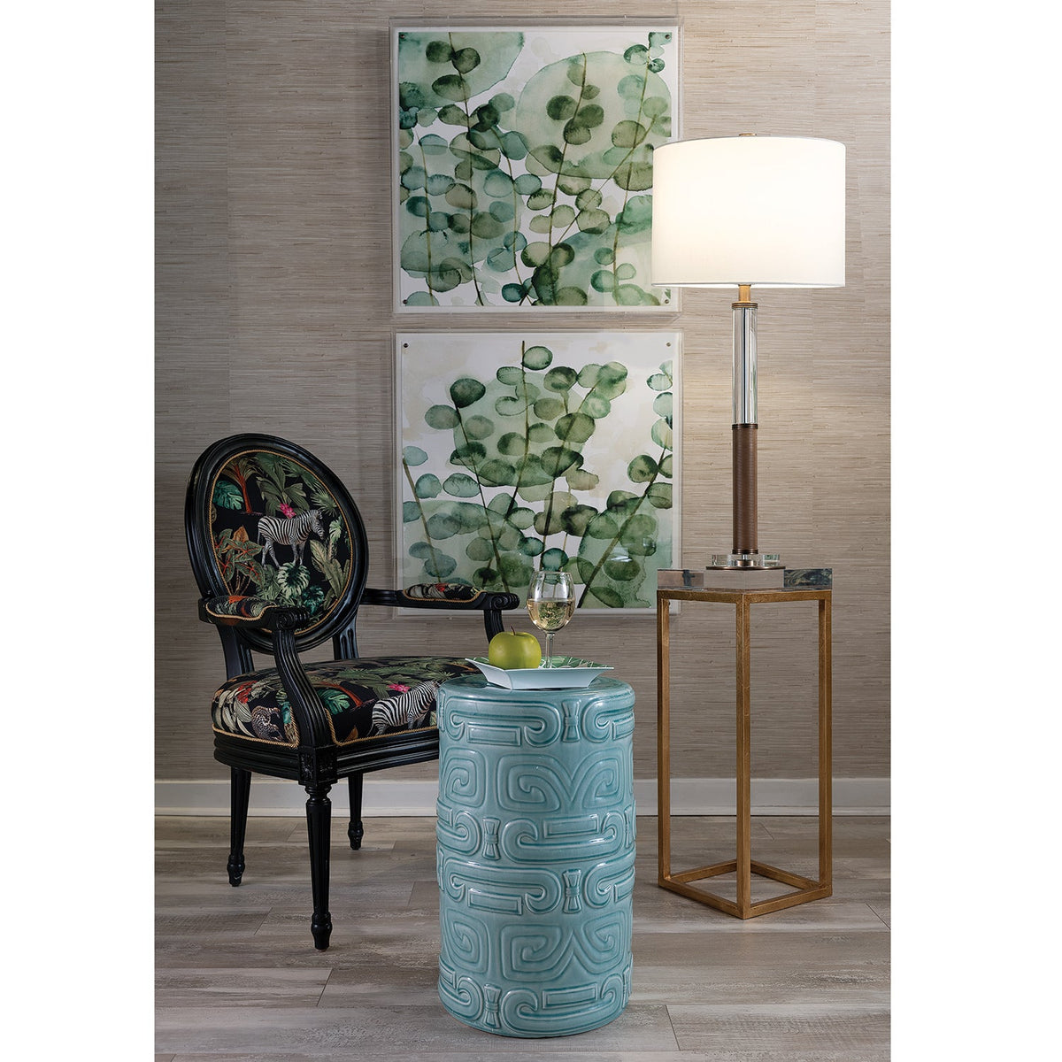 Drake Lucite Table Clear / Gold