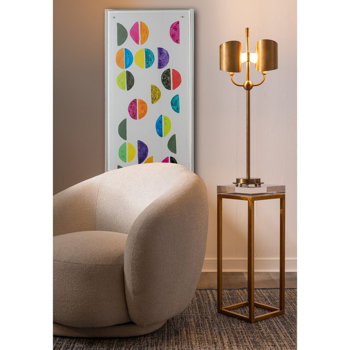 Drake Lucite Table Clear / Gold