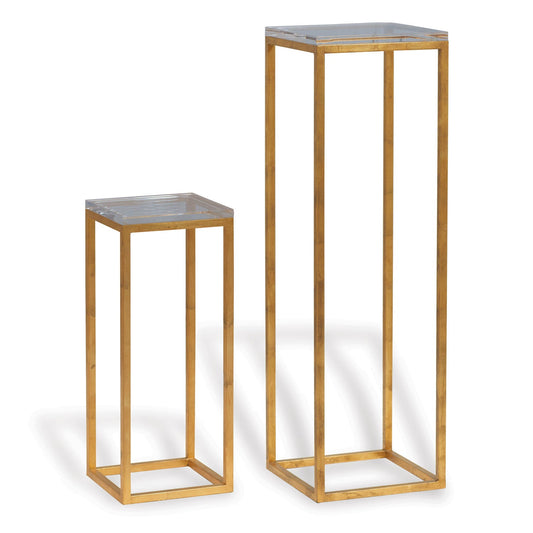Drake Gold/Lucite Pedestals (set of 2)