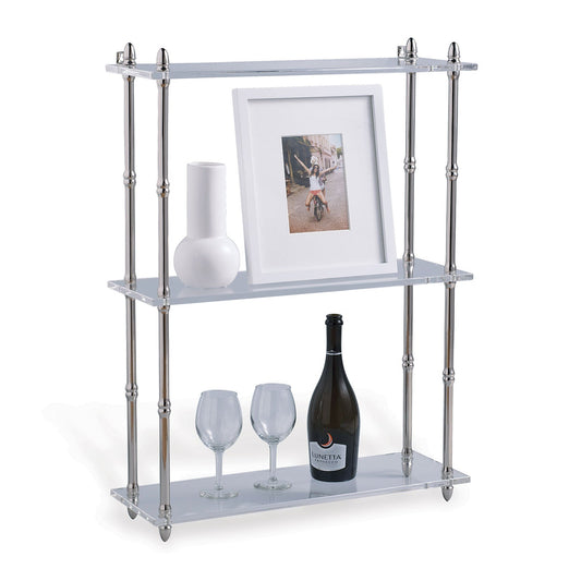 Carmel Nickel/Lucite Shelf Wide