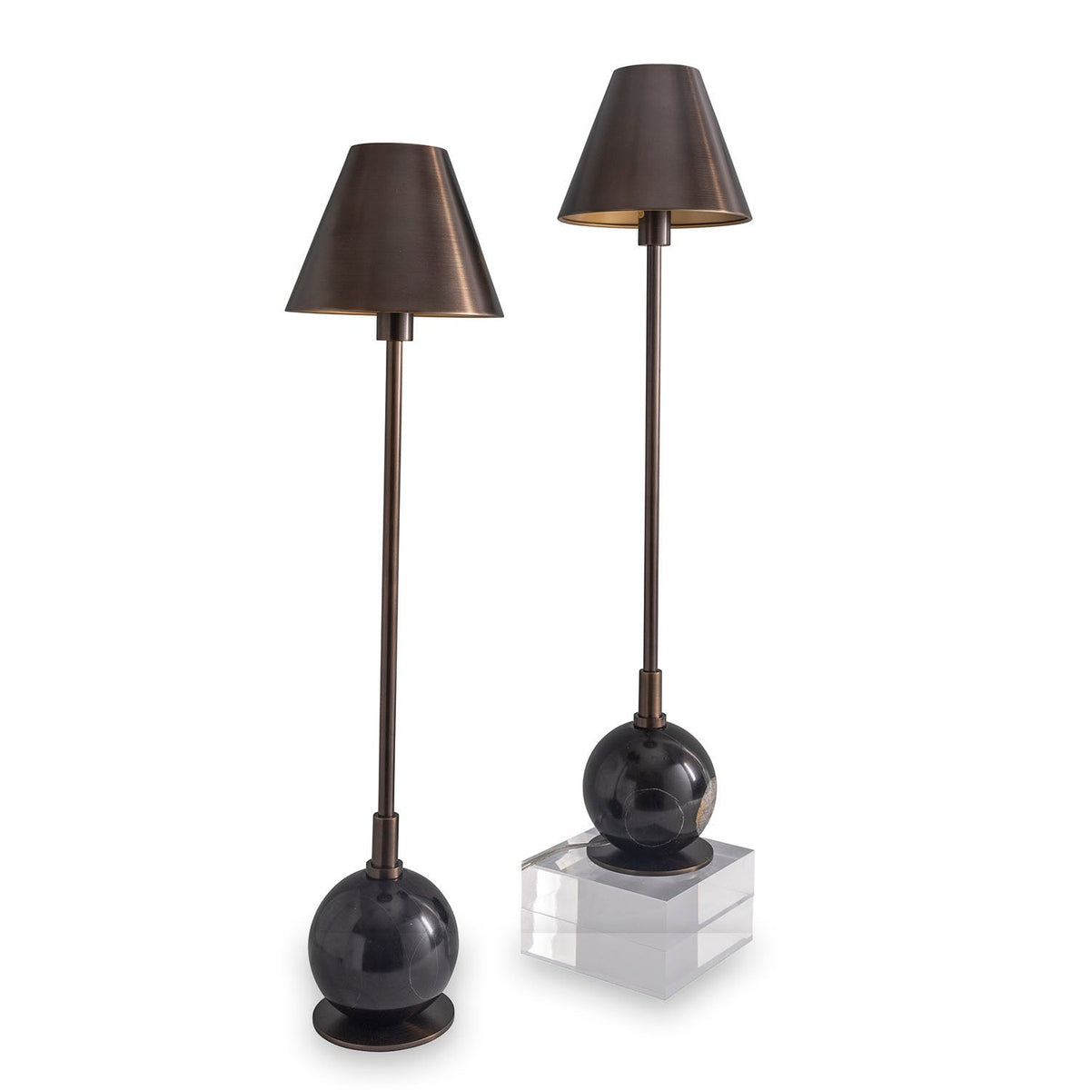 Boston Bronze / Black Buffet Lamps Set/2