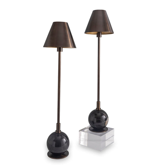 Boston Bronze / Black Buffet Lamps Set/2