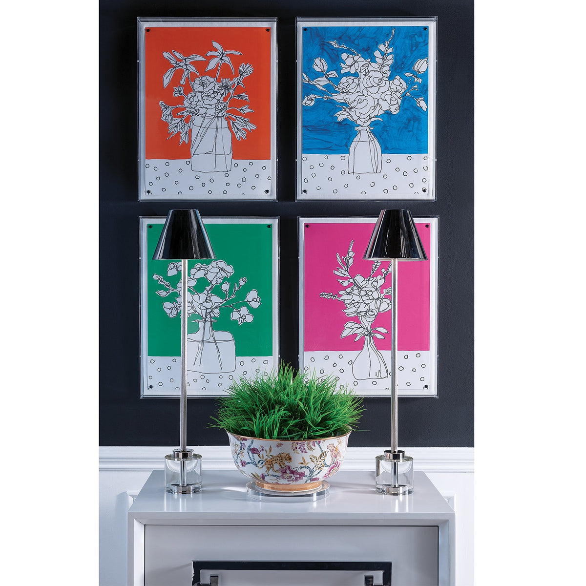 Parliament Crystal/Nickel Buffet Lamp (set/2)