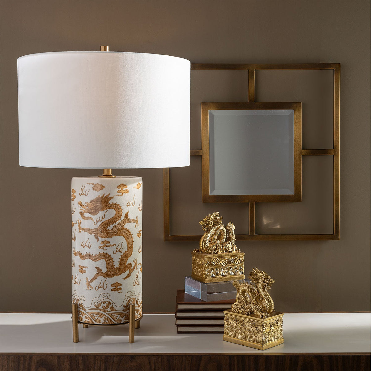 Imperial Dragon Brown Lamp