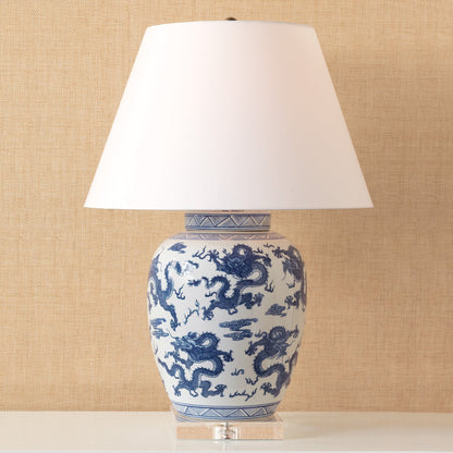 Dragon Navy Lamp 29"H