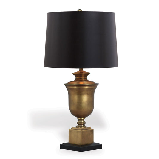 Robertson Brass Lamp--Black Faux Lizard Shade