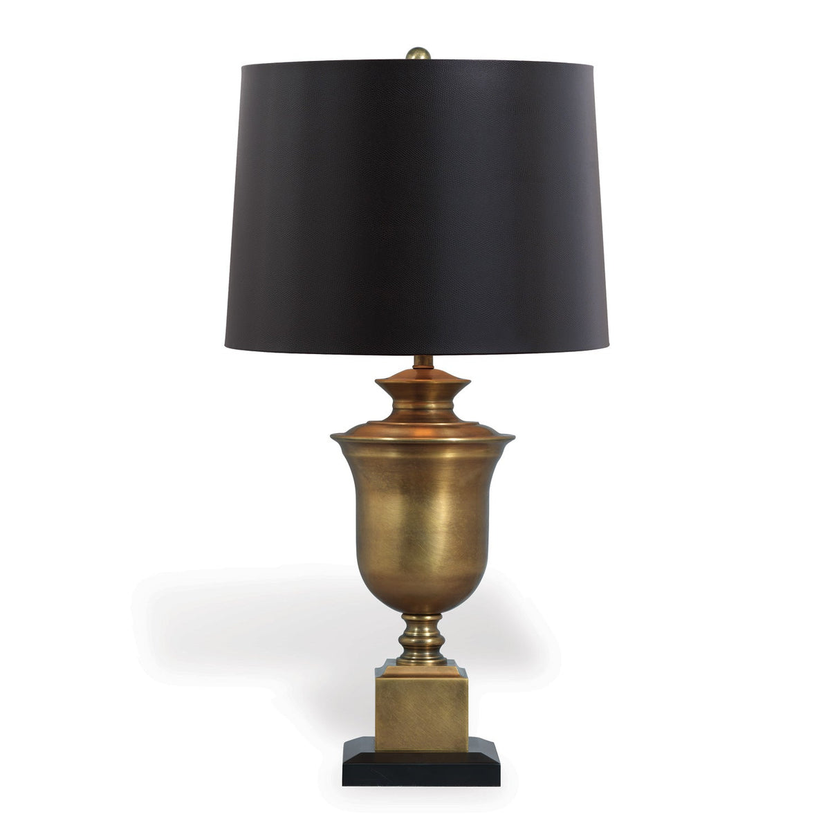 Robertson Brass Lamp--Black Faux Lizard Shade