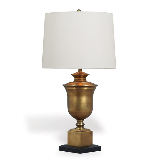 Robertson Brass Lamp--Linen Shade 32"H