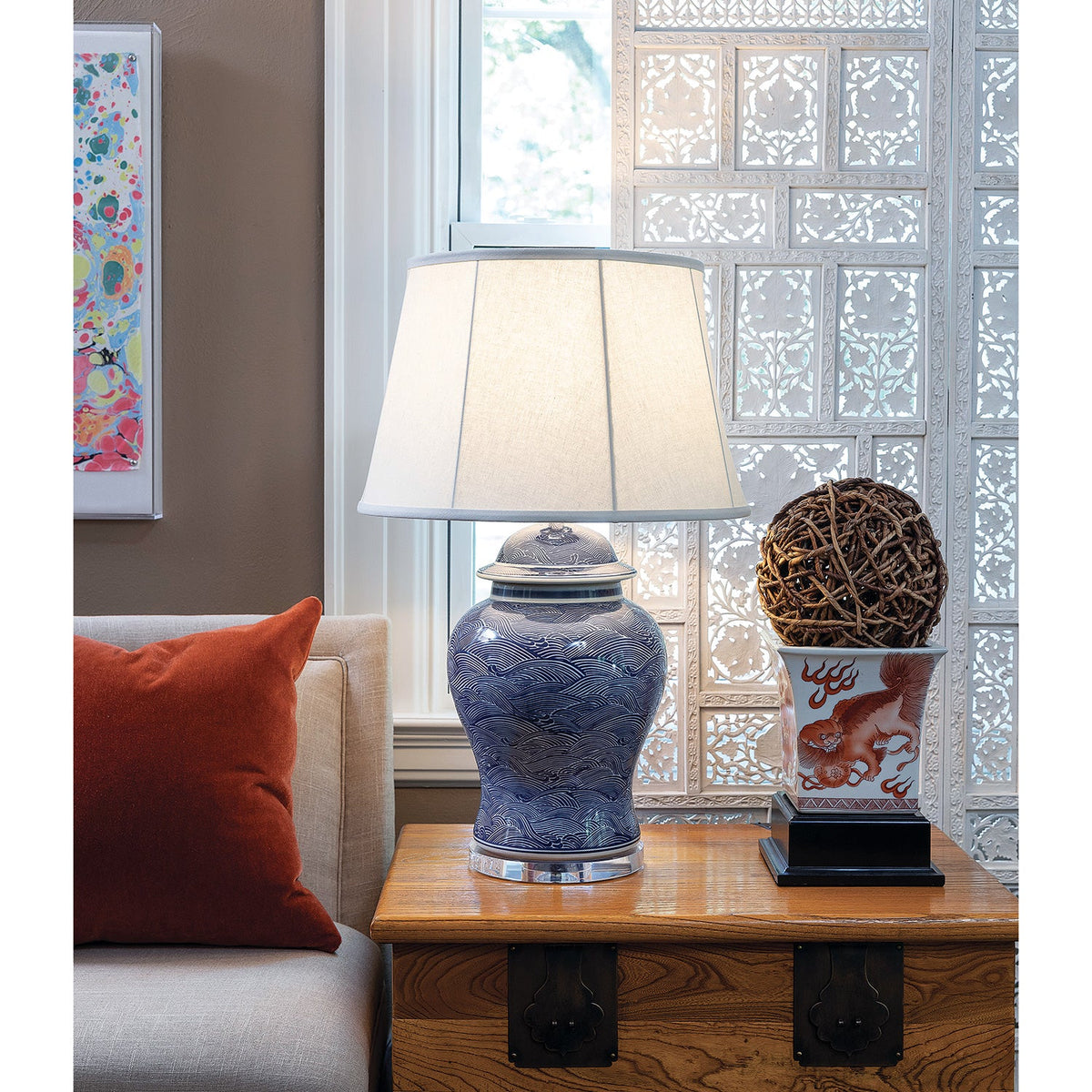 Aegean Blue Lamp 31"H
