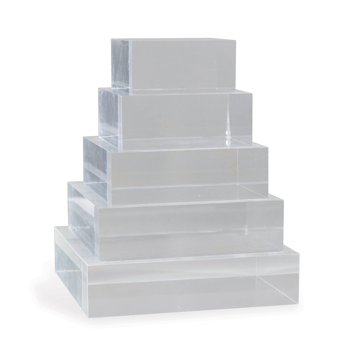 Clear Lucite Square Stand 8" X 8" X 2"H Set/2