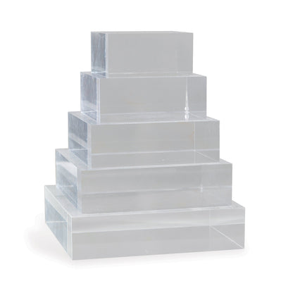 Clear Lucite Square Stand 8" X 8" X 2"H Set/2
