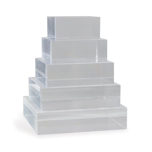 Clear Lucite Square Stand 8" X 8" X 2"H Set/2
