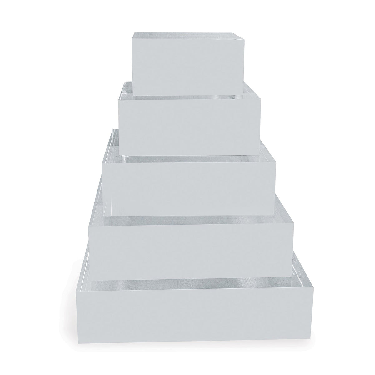 Clear Lucite Square Stand 8" X 8" X 2"H Set/2
