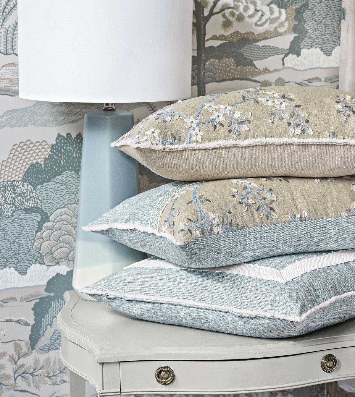Amberlynn Embroidered Decorative Pillow