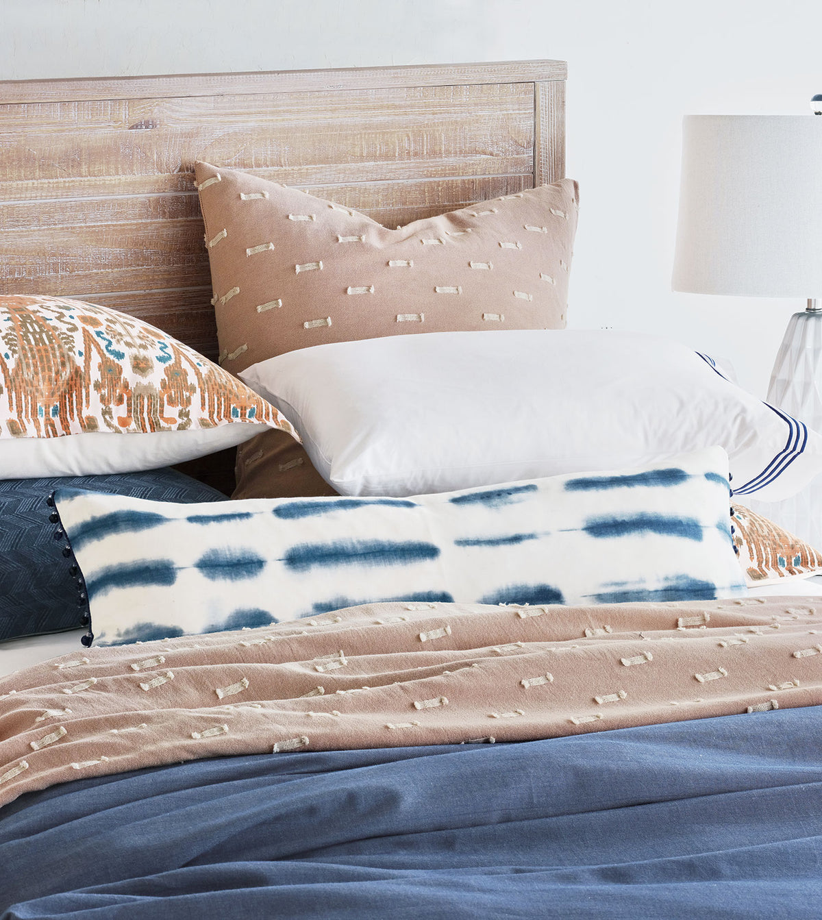 Saya Beaded Trim Decorative Pillow