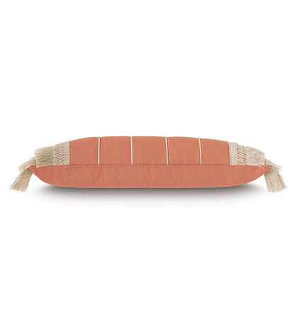 Siesta Fringe Decorative Pillow  in Papaya