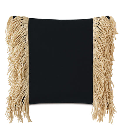 Palermo Fringe Decorative Pillow in Black