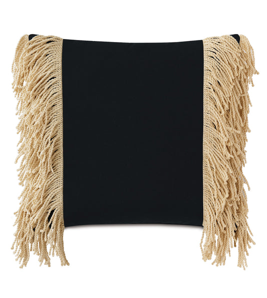 Palermo Fringe Decorative Pillow in Black