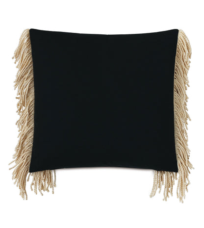 Palermo Fringe Decorative Pillow in Black