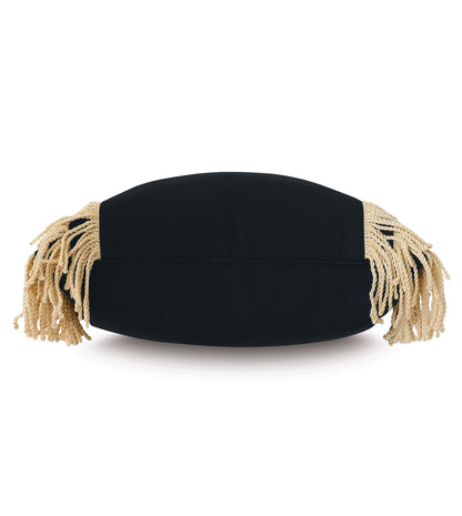 Palermo Fringe Decorative Pillow in Black