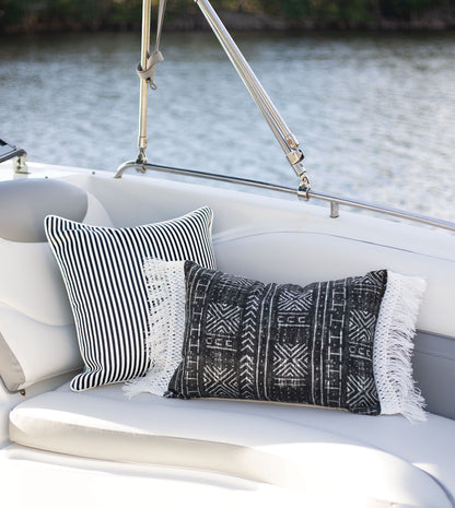 Villa Reversible Decorative Pillow in Black