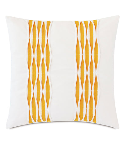 Tamaya Pintuck Decorative Pillow in Yellow