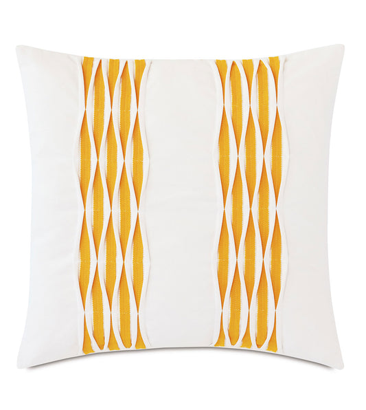 Tamaya Pintuck Decorative Pillow in Yellow