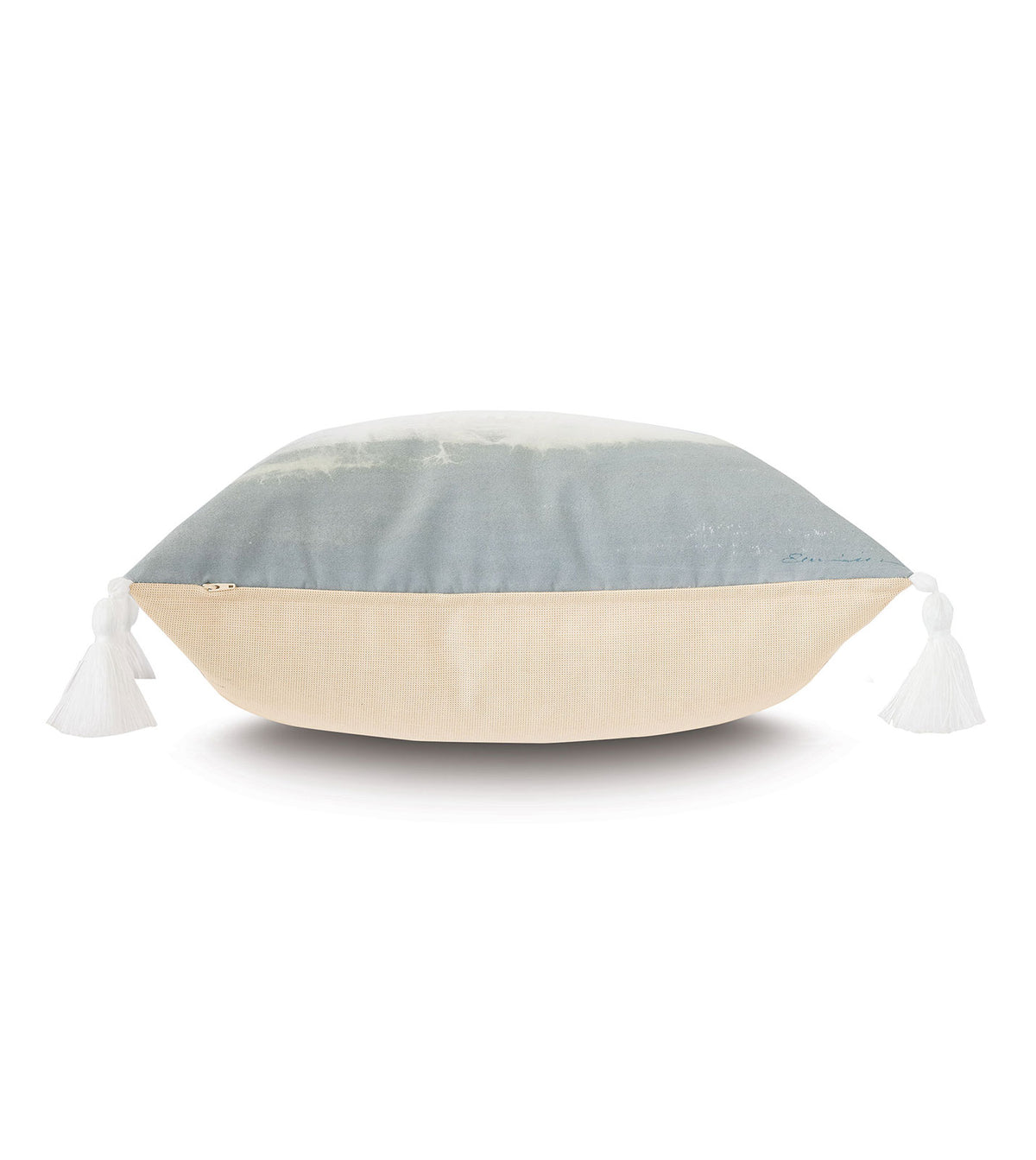 Palmetto Handpainted Decorative Pillow in Indigo