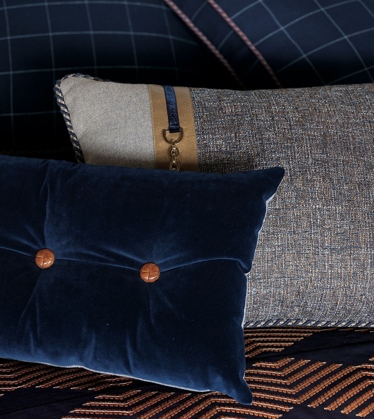 Plush Navy Bolster