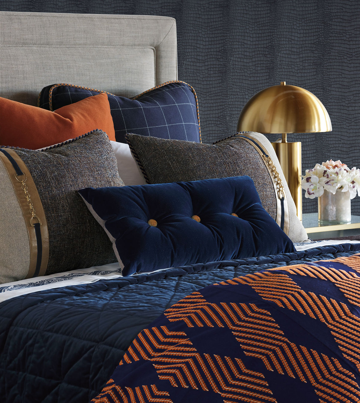 Plush Navy Bolster