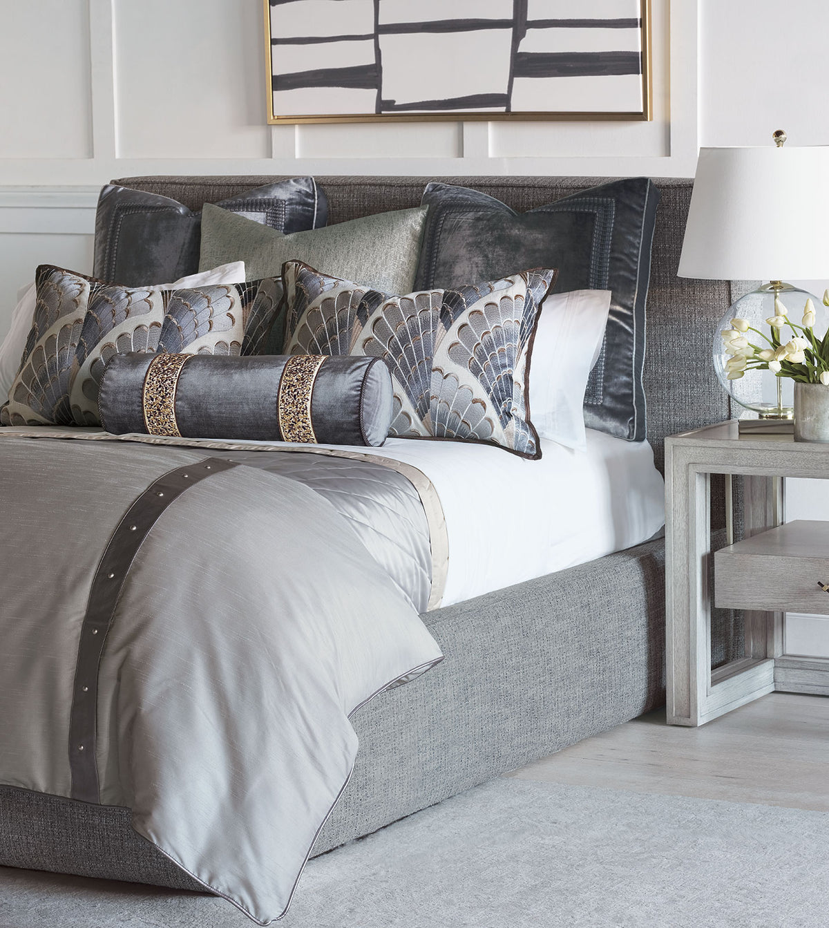 Indochine Embroidered Trim Bolster