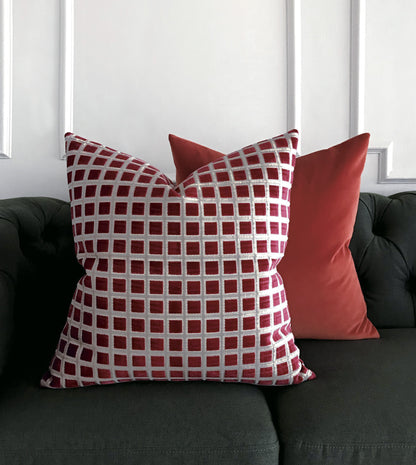 Uma Velvet Decorative Pillow In Rust